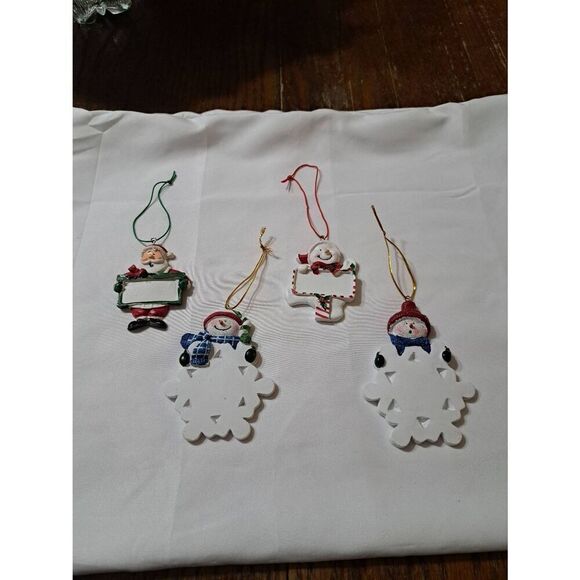 Vintage Lot 4 Holiday Christmas Tree Ornaments Gift Tags You Personalize Craft - Picture 1 of 6